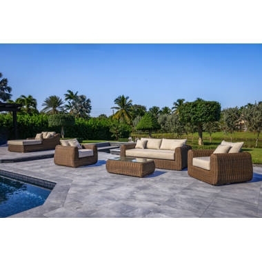 OUTSY Milo LUX 4 Piece Outdoor And Backyard Extra Deep Seating